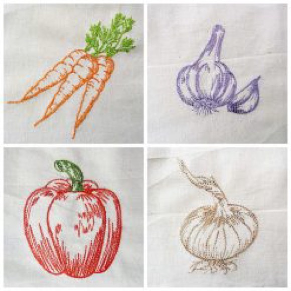 Embroidered Garden Dinner Napkins, 4 piece set - Picture 5 of 9